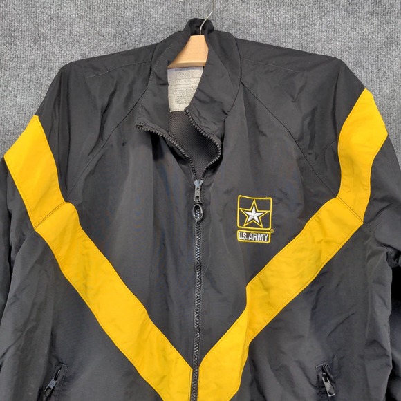 U.S. Army Mens Physical Fitness Jacket Black Gold Size L Embroidered Logo - Picture 7 of 12